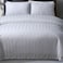 Gentelle Cotton Hotel Stripe Duvet Cover Set &ndash; 6 Piece Soft &amp; Cozy Bedding &ndash; King Size &ndash; White &ndash; Fits 200x200 cm Mattress