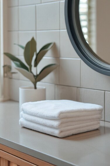 Gentelle Hotel Premium Face Towel 31cmx31cm, White, 100% Cotton