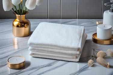 Gentelle Hotel Premium Hand Towel 40cm x 70cm, White, 100% Cotton