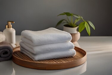 
منشفة وجه فندقية جنتيل – 33×33 سم، باللون الأبيض، قطن 100%
