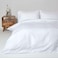 Gentelle Cotton Hotel Stripe Duvet Cover Set &ndash; 6 Piece Soft &amp; Cozy Bedding &ndash; King Size &ndash; White &ndash; Fits 200x200 cm Mattress