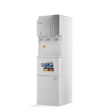 Platinum WD3000 I Water Dispenser with Ice Maker and Safety Lock 85W, White and Silver