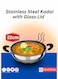 Stainless Steel 22cm Kadai with Glass Lid   Induction &amp; Gas Stove Compatible base  Heat-Resistant Handles   Multipurpose Deep Frying &amp; Cooking Pan