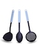 3-Piece Nylon Kitchen Utensil Spoon Set   Soup Ladle, Turner and Pasta Server Set   Heat Resistant Non-Stick with Soft Grip Ergonomic Handles   Baking or Cooking