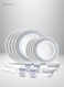 BRITISH CHEF 20 Pieces Opalware Dinner Set   Microwave &amp; Dishwasher Safe   Ocean Dinnerware set with 4-Piece Dinner Plate, 4-Piece Side Plate, 4-Piece Veg Bowl, 4-Piece Mug, 4-Piece Spoons-White