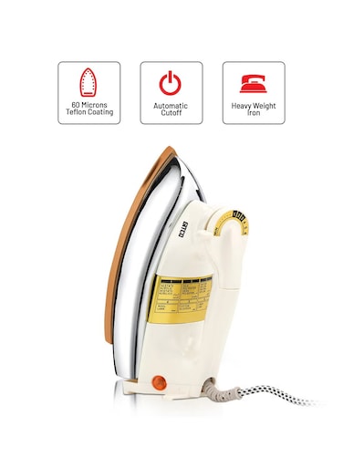 مكواة جافة ثقيلة الوزن مع حماية من ارتفاع الحرارة   صفيحة سيراميكية ذهبية   إيقاف تلقائي   درجة حرارة قابلة للتعديل   حماية من ارتفاع الحرارة - GI1502 أبيض/فضي/ذهبي