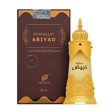 Afnan Abiyad Mukhallat Concentrated Perfume Oil For Unisex, 20 ml&rlm;
