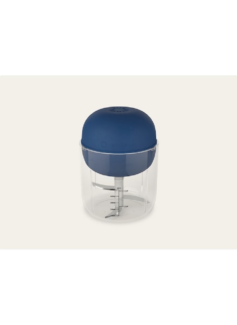 Nutricook Choppi Cordless Rechargeable Chopper, Pulse &amp; Steady Modes, 500ml BPA Free Tritan Cup, 4000mAh Battery, SS 304 Quad Blade, CH600, Blue