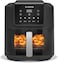 Nutricook Air Fryer Slim XL, 7.6L Extra-Large Basket, Space-Saving Slim Design, Air Fry, Bake, Reheat, With 5 Presets, Clear Window &amp; Internal Light, 1700W, AFS200, Black