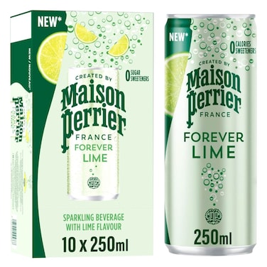 Maison Perrier Forever Flavored Sparkling Water&nbsp;Lime Pack of 10x250 ml Can