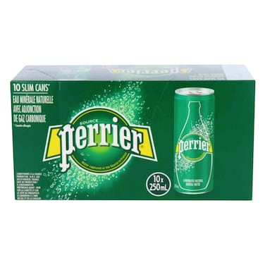 Perrier Sparkling Water Can 250ml X10