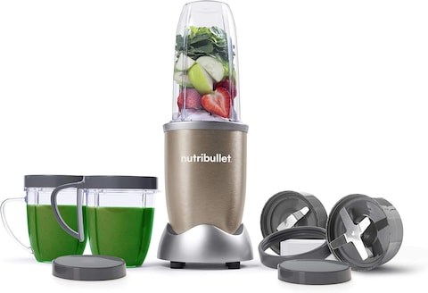 NutriBullet 900 Watts, 9 Piece Set, Multi-Function High Speed Blender, Mixer System With Nutrient Extractor, Smoothie Maker, NB-201, Copper Gold