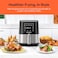 Nutricook Air Fryer 2, 1500 Watts, 10 Preset Programs, Digital Control Panel Display With Built-In Preheat Function, 3.6 Liters, Brushed Stainless Steel/Black