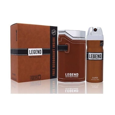 مجموعة هدايا عطر ومزيل عرق إمبر ليجند للرجال 100 مل + 200 مل