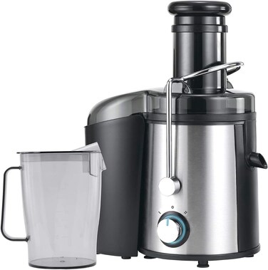 Clikon Fresh Juice Extractor, Large 75Mm Feeding Tube, 2 Liter Pulp Container, 2 Speed Setting, Shockproof Body, 800 Watts, Silver And Black - Ck2253