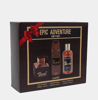 Emper Epic Addict Eau De Toilette Gift Set 100ml Eau De Toilette, 200ml Body Spray and 250ml Shower Gel by Epic Addict