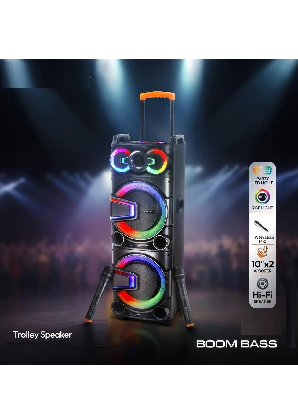 Buy Microplus 10x10 Inch 40W Speaker With Disco Light, Super