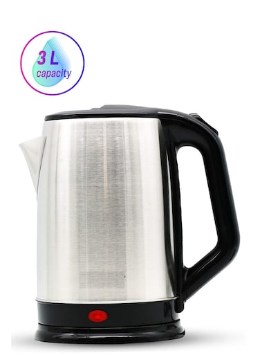 ريفورا غلاية كهربائية لاسلكية سعة 3 لتر بقوة 2000 وات RE-11608 - غلاية من الفولاذ المقاوم للصدأ مع طلاء رش، قاعدة دوارة 360 درجة، إيقاف تشغيل تلقائي، مؤشر ضوئي للتشغيل/الإيقاف