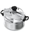 REFURA 2 Piece Combo Of Refura 5 Litre &amp; Microplus 3 Litre Aluminum Pressure Cooker, Pressure Pot, Arabic Cooker Silver MP-624 + RE-605