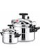 REFURA 2 Piece Combo Of Refura 5 Litre &amp; Microplus 3 Litre Aluminum Pressure Cooker, Pressure Pot, Arabic Cooker Silver MP-624 + RE-605