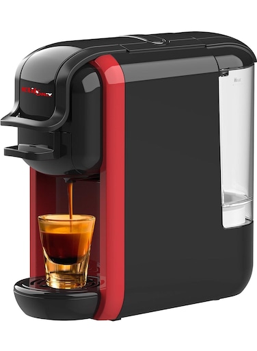 Klikonix 3 In 1 Multifunction Espresso Capsule Coffee Machine For Nespresso Dolce Gusto And Coffee Powder, Auto Shut Off 1450W 600ml Black