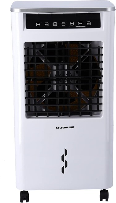 Olsenmark Remote Control Portable Brake Wheel Air Cooler With Humidifier &amp; Ionizer Function And 3 Speed Setting (7L)
