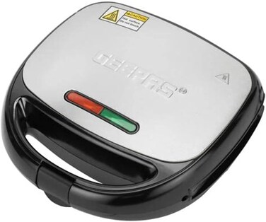 Geepas 750W 4 Slice Sandwich Maker, Cooks Delicious Crispy Sandwiches, Cool Touch Handle, Automatic Temperature Control And Detachable Sandwich Toaster, Breakfast Sandwiches &amp; Cheese Snack