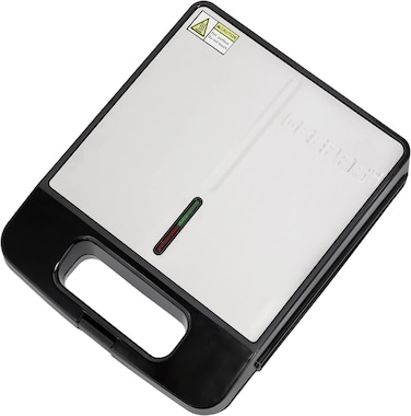 Geepas Heart Waffle Maker, 4 Slice Capacity, Gwm36543 Non Stick Cooking Plate Cool Touch Handle &amp; Skid Resistance Feet Overheat Protection Power &amp; Ready Indication Lights, Black