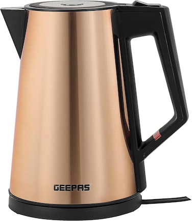Geepas Gk38033 Stainless Steel Kettle, 1.7 Liter Capacity, Brown/Black