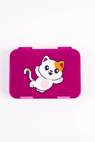 Cocobee-Bento Lunch Box, Bpa Free, Microwave Safe Removable Tray, 6 Adjustable Compartments, Leakproof, Lightweight, 22X15.5X5Cm, 1L, 3 Years+ - Dark Pink