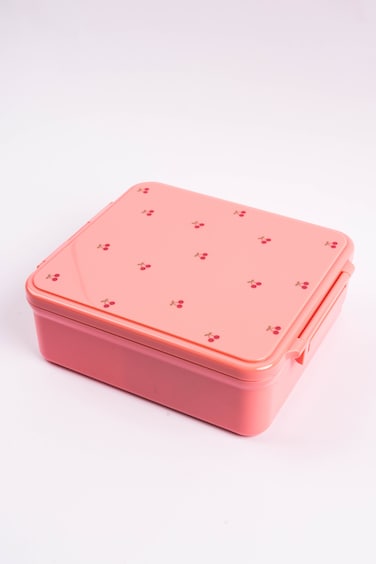 Cocobee Cherry Tritan Bento Lunch Box with Food Jar, 4 Compartments, BPA Free, Leakproof, Microwave Safe, 1.87L &ndash; Pink