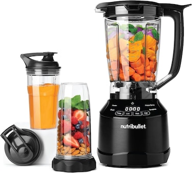 NutriBullet Smart Touch Blender Combo 1500 Watts, With Intelligent Program, 3 Blending Speeds &amp; Pulse Control, 8 Accessories, High Speed Blender, Smoothie Maker, NBT-15, Black