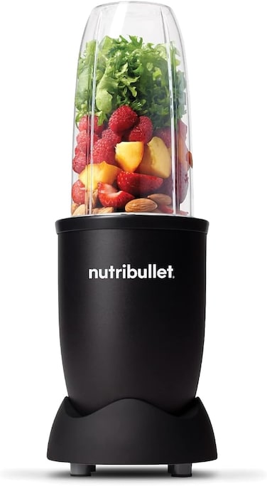 NutriBullet 900 Watts, 9 Piece Set, Multi-Function High Speed Blender, Mixer System With Nutrient Extractor, Smoothie Maker, NB-201, All Black