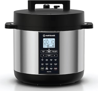 وعاء ‎نيوتري كوك الذكي 2 برايم 1200 واط، 8 أجهزة في 1، طنجرة ضغط، وعاء مقلي، طباخ بطيء، طباخ الأرز، صانع الكعك، جهاز بخار، صانع الزبادي وسخان الطعام، 8 لتر، ستانلس ستيل مصقول