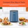 Nutricook Air Fryer Mini, 1500 Watts, Digital Display, Tempered Glass Control Panel, 8 Preset Programs With Built-In Preheat Function, 3.3 Liters, Blue