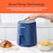 Nutricook Air Fryer Mini, 1500 Watts, Digital Display, Tempered Glass Control Panel, 8 Preset Programs With Built-In Preheat Function, 3.3 Liters, Blue