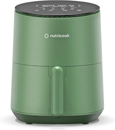 مقلاة هوائية نيوتري كوك ميني، 1500 واط، شاشة رقمية، لوحة تحكم من الزجاج المقوى، 8 برامج معدة مسبقًا مع وظيفة التسخين المسبق المدمجة، 3.3 لتر، أخضر