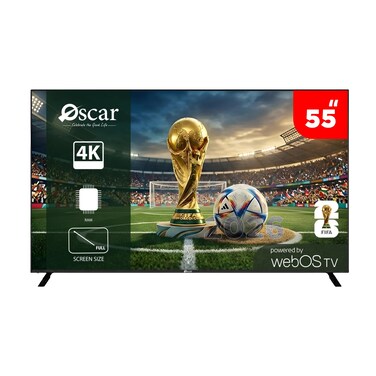 أوسكار، شاشة ذكية 55 بوصة بدقة WebOS – 4K – إطار نحيف مع ريموت ذكي، OS55PW4KM