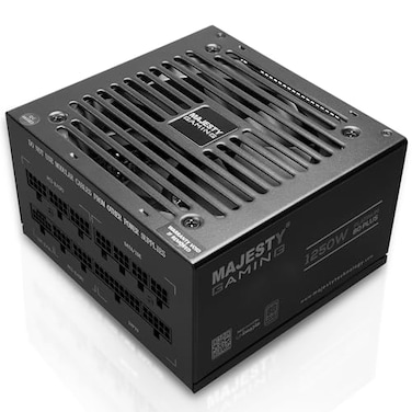 Majesty 1250W Platinum Power Supply, RTX 50 Support, Fully Modular, Low Noise, ATX 3.1 &amp; PCIe 5.1 Compatible, 105&deg;C Japanese Capacitors, 80+ PLATINUM Efficiency, 10 Year Warranty - Black