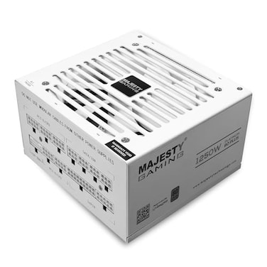 Majesty 1250W Platinum Power Supply, RTX 50 Support, Fully Modular, Low Noise, ATX 3.1 &amp; PCIe 5.1 Compatible, 105&deg;C Japanese Capacitors, 80+ PLATINUM Efficiency, 10 Year Warranty - White