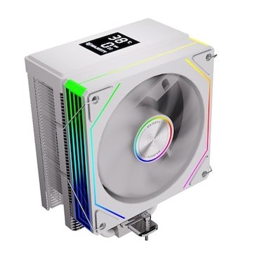 Majesty 6 Heat Pipes CPU Air Cooler With Digital Display, 120mm Hydraulic ARGB Fan, Low Noise 30dBA, 220W Heat Dissipation, Compatible With Intel LGA1700 &amp; AMD AM5 (White)