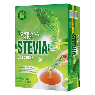 Tropicana Slim Stevia Calorie Free Sweetener Sticks 150g