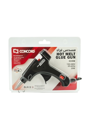 Glue Gun 20W, High Temperature, Electric Adhesive Tool - Black