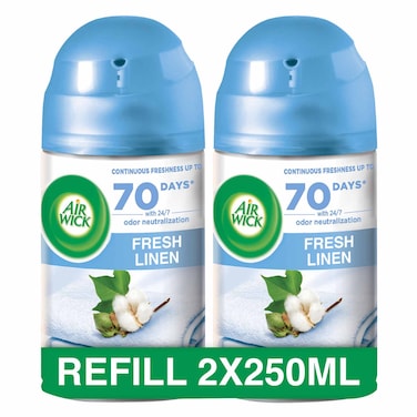 Air Wick Automatic Air Freshener Spray Refill, Fresh Linen Scent, 250ml x 2