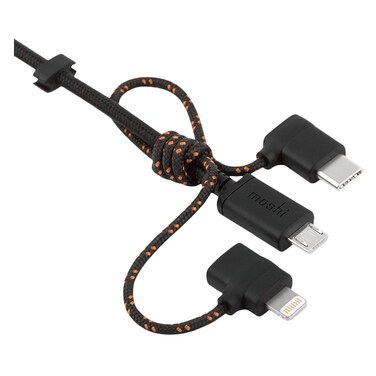 Moshi - 3-in-1 Universal Charging Cable for iOS, USB-C, and Micro USB devices - Black