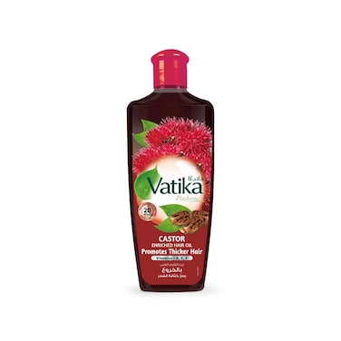 Vatika Castor Enriched Hair Oil Promotes Thicker Hair Vitamins A, E, F 200ml