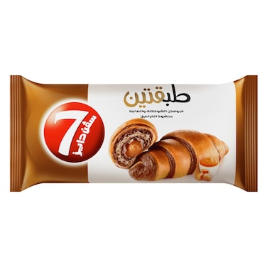 7days Chocolate And Vanilla Croissant With Caramel Filling 90g