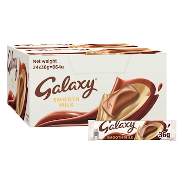 Galaxy Smooth Milk Chocolate Pack of 24x 36g Bars