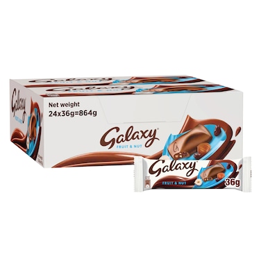 Galaxy Milk Chocolate with Fruit &amp; Nut Pack of 24x36g Bars