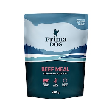 PrimaDog Beef Meal Dog Food Pouch - 600 g